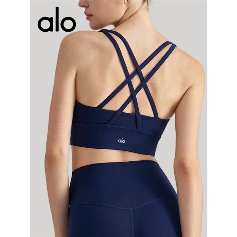 صدرية اليوغا الأصلية 1:1 قمة لياقة رياضية بلون نود مع ظهر جميل وامتصاص للصدمات للنساء - Image 3